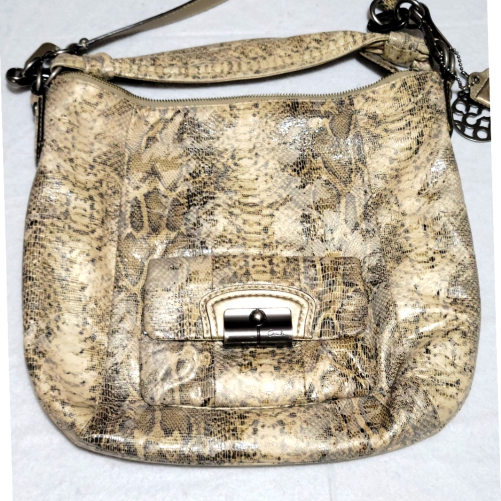 Authentic Coach Kristin Python Embossed Leather Hobo